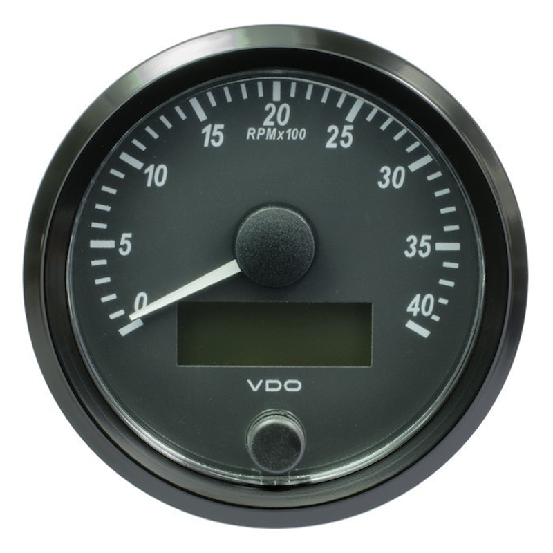 VDO SingleViu Tachometer 4.000 RPM Black 80mm